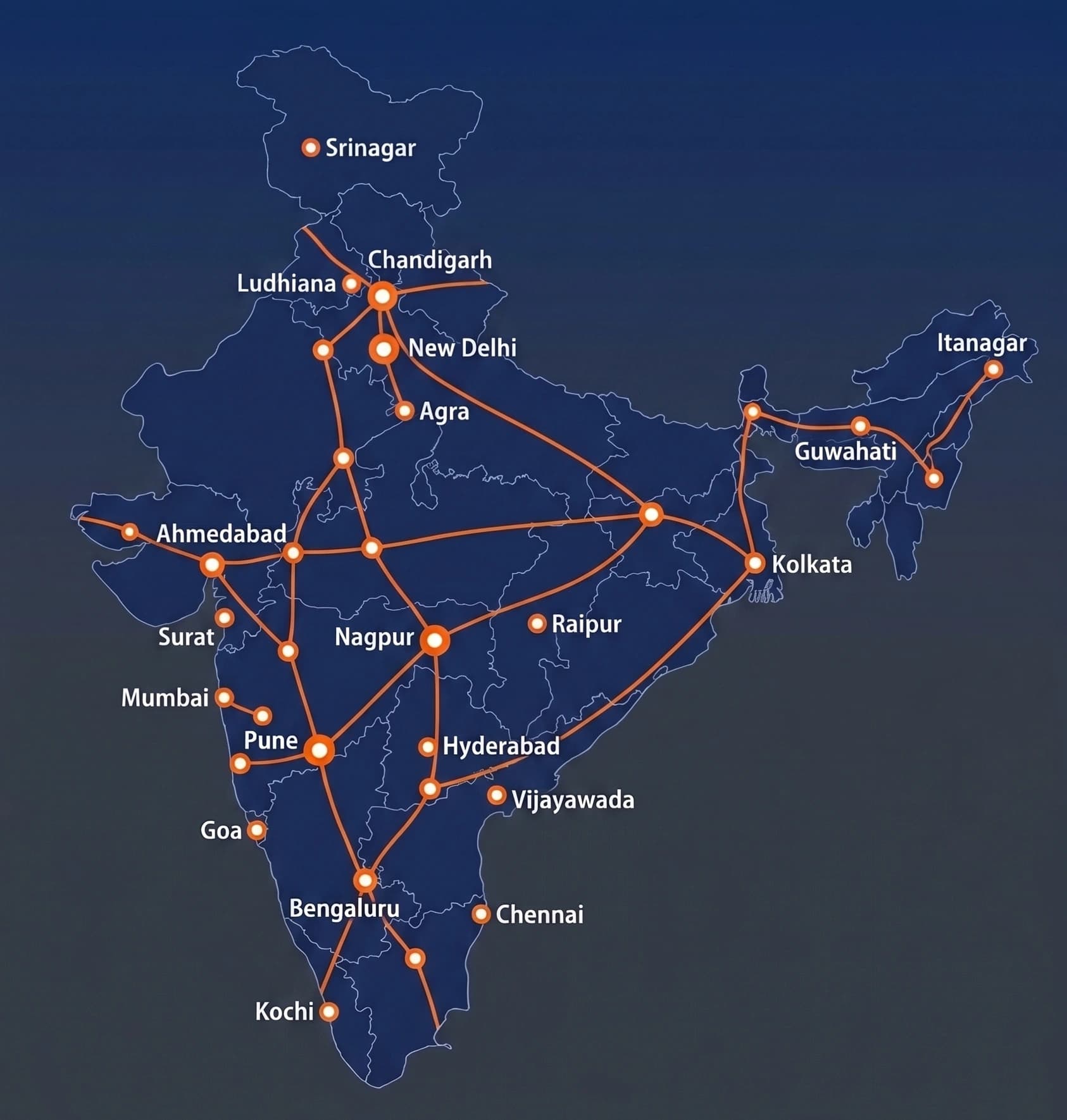 Apexnova Logistics India Coverage Map